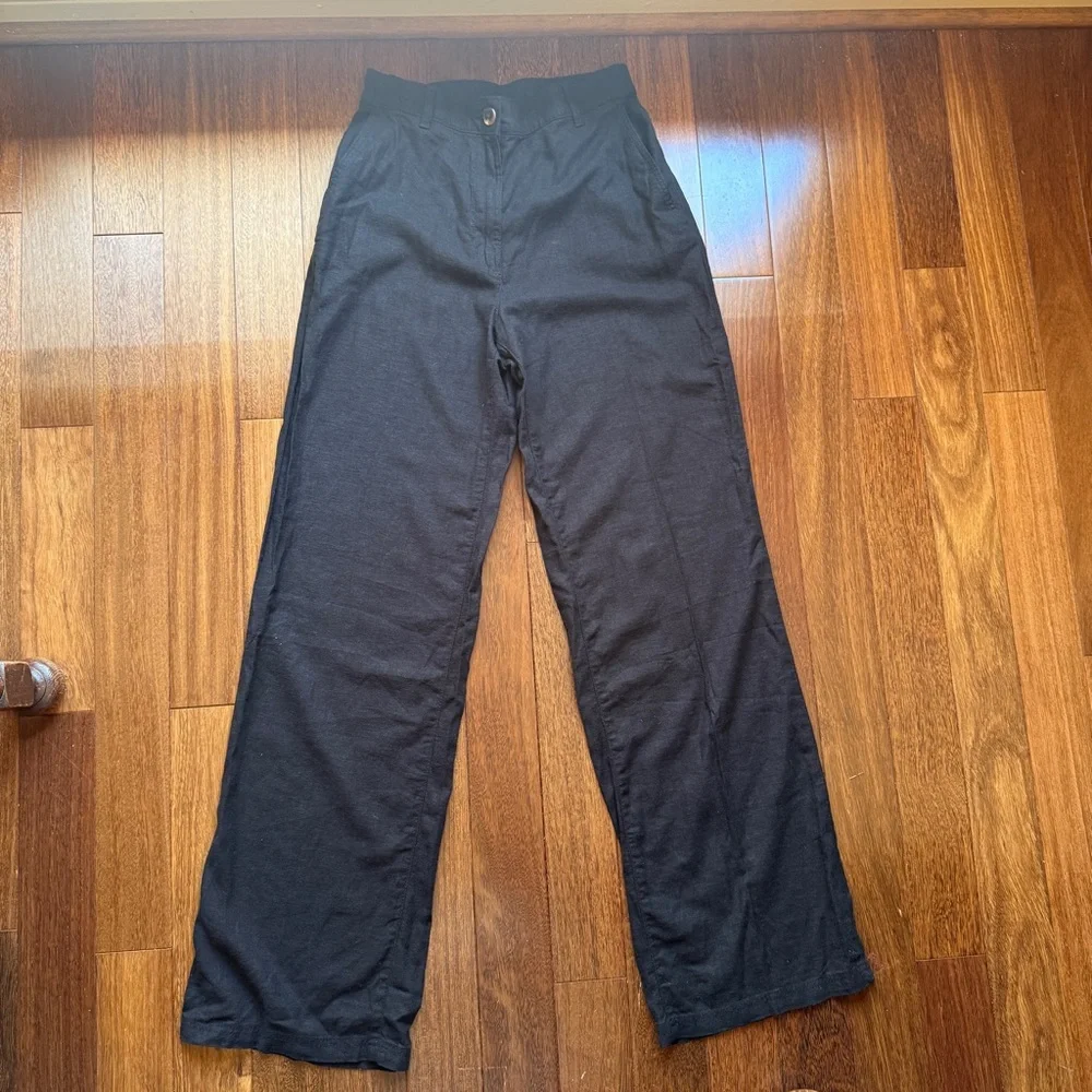 H&M Women’s Black Linen Pants Size 4 NWT